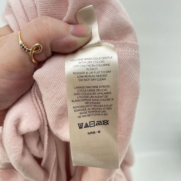 Free People Pink Sweater Cozy Time Funnel Large Cowl Neck Blush Oversized - Picture 9 of 16